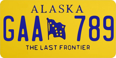 AK license plate GAA789