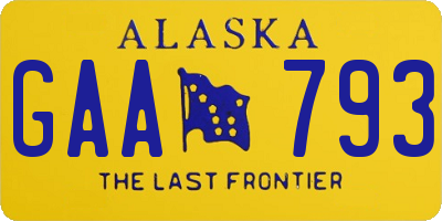 AK license plate GAA793