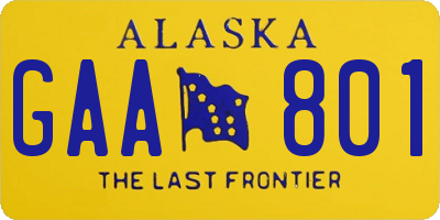 AK license plate GAA801