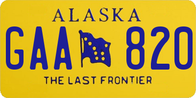 AK license plate GAA820