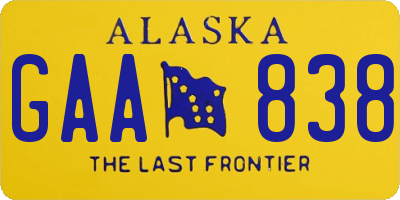 AK license plate GAA838