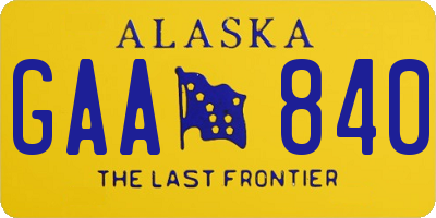 AK license plate GAA840