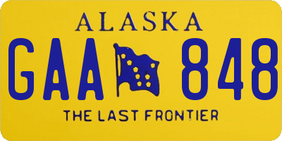 AK license plate GAA848