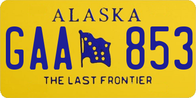 AK license plate GAA853