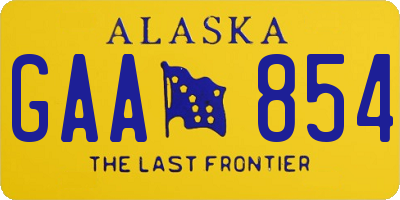 AK license plate GAA854