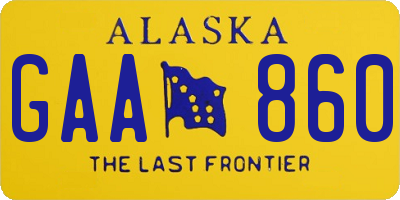 AK license plate GAA860