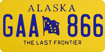 AK license plate GAA866