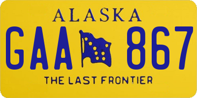 AK license plate GAA867