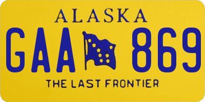 AK license plate GAA869