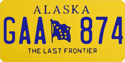 AK license plate GAA874