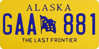 AK license plate GAA881