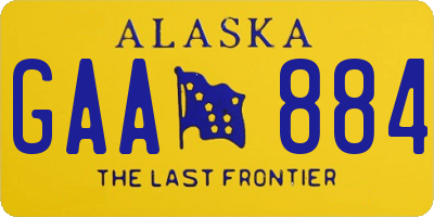 AK license plate GAA884