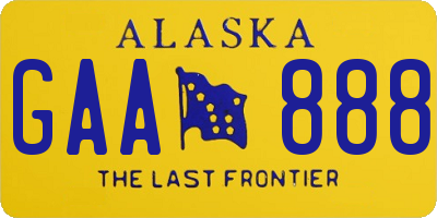 AK license plate GAA888