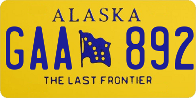 AK license plate GAA892
