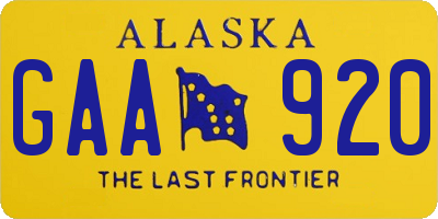 AK license plate GAA920