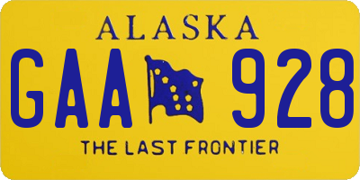 AK license plate GAA928