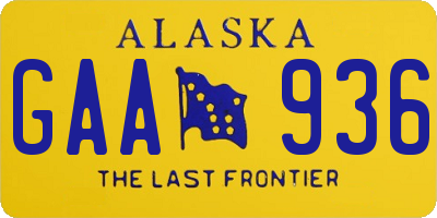 AK license plate GAA936