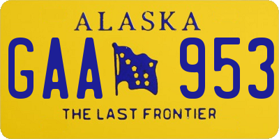 AK license plate GAA953