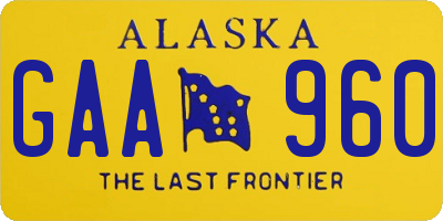 AK license plate GAA960