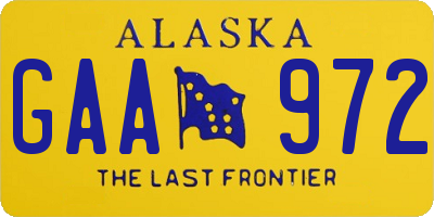 AK license plate GAA972