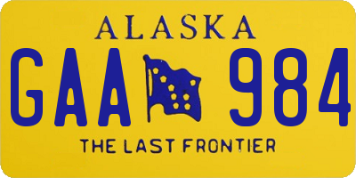 AK license plate GAA984