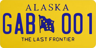 AK license plate GAB001