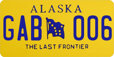 AK license plate GAB006