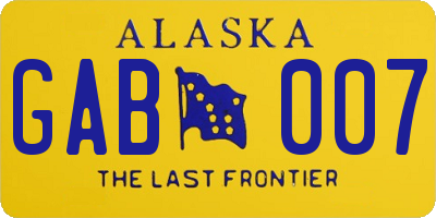 AK license plate GAB007