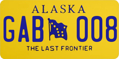 AK license plate GAB008