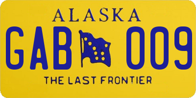 AK license plate GAB009