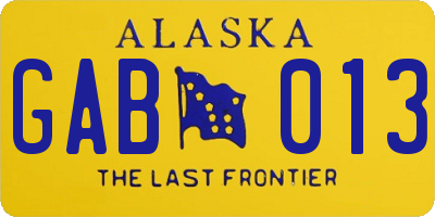 AK license plate GAB013