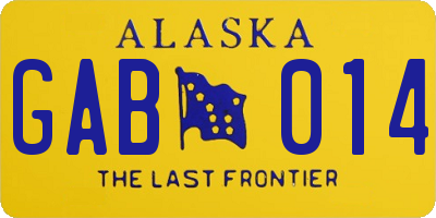 AK license plate GAB014