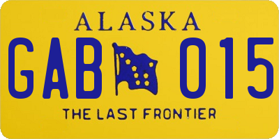 AK license plate GAB015