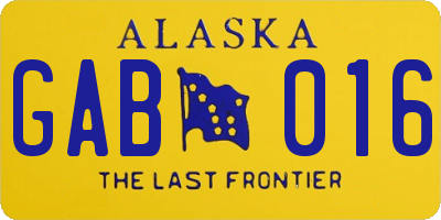 AK license plate GAB016