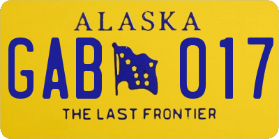 AK license plate GAB017