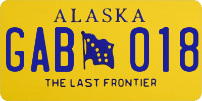 AK license plate GAB018