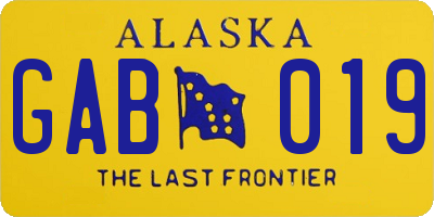 AK license plate GAB019