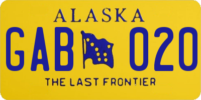 AK license plate GAB020