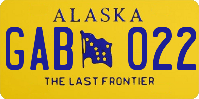 AK license plate GAB022