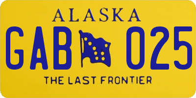 AK license plate GAB025