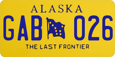 AK license plate GAB026