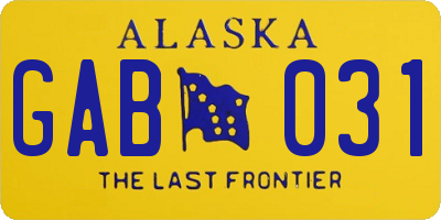 AK license plate GAB031