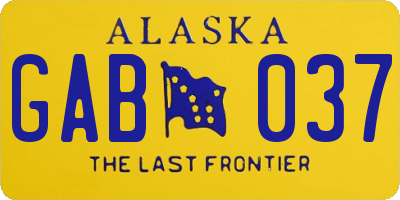 AK license plate GAB037