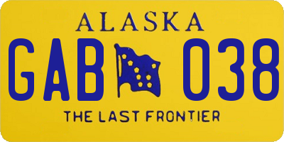 AK license plate GAB038