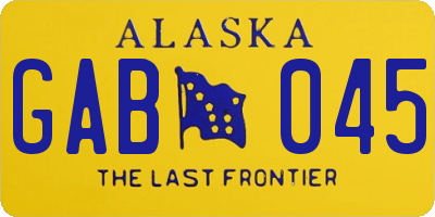 AK license plate GAB045