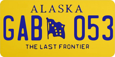 AK license plate GAB053