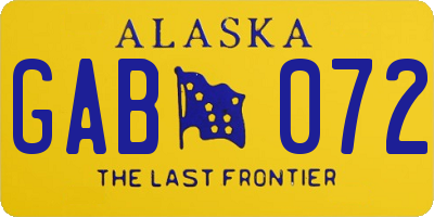 AK license plate GAB072