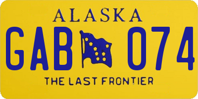 AK license plate GAB074