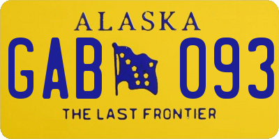 AK license plate GAB093