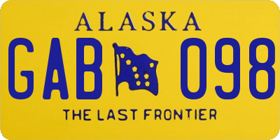 AK license plate GAB098